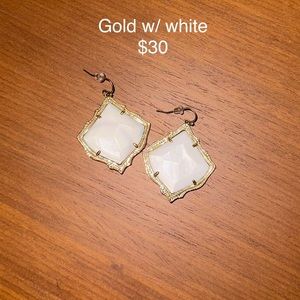 Kendra Scott Kirsten gold and white earrings